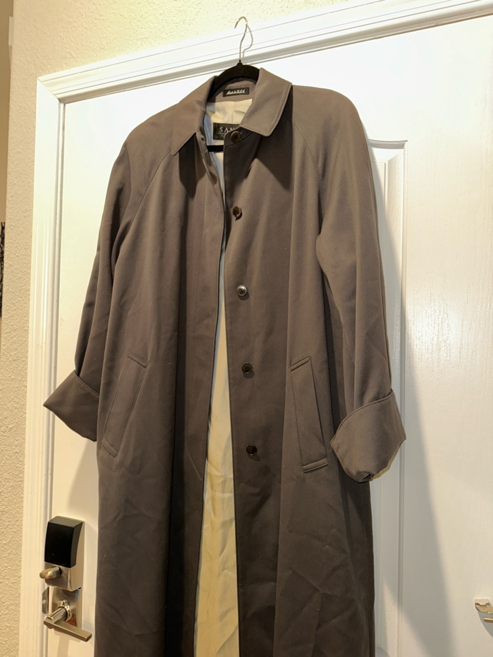 Vintage Sanyo Carol Cohen Long Trench Coat in Dark Brown size 8 - Picture 2 of 7